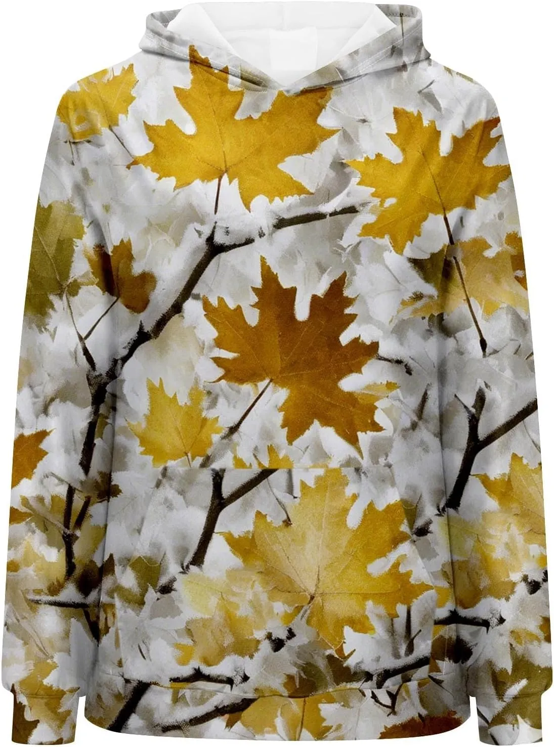Camo Hoodie Womens Fall Fashion 2024 Trendy Camo Sweatsuits Oversized Long Sleeve Maple Leaf Print Fle