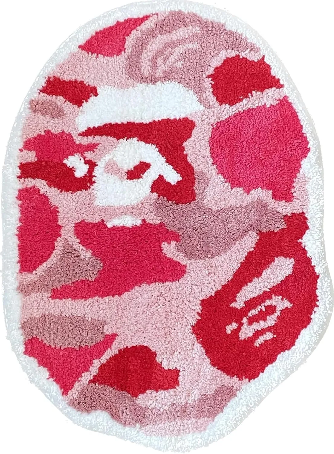 Camo Pink Bape Carpet - Hand-Made Quality Carpet, 28 "Wide x 20" Long (70 x 50 cm) - Hypebeast Style Decor for Living Room, Bedroom, Children's Room