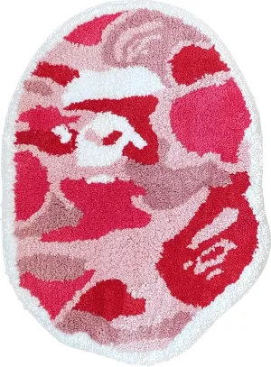 Camo Pink Bape Carpet - Hand-Made Quality Carpet, 28 "Wide x 20" Long (70 x 50 cm) - Hypebeast Style Decor for Living Room, Bedroom, Children's Room