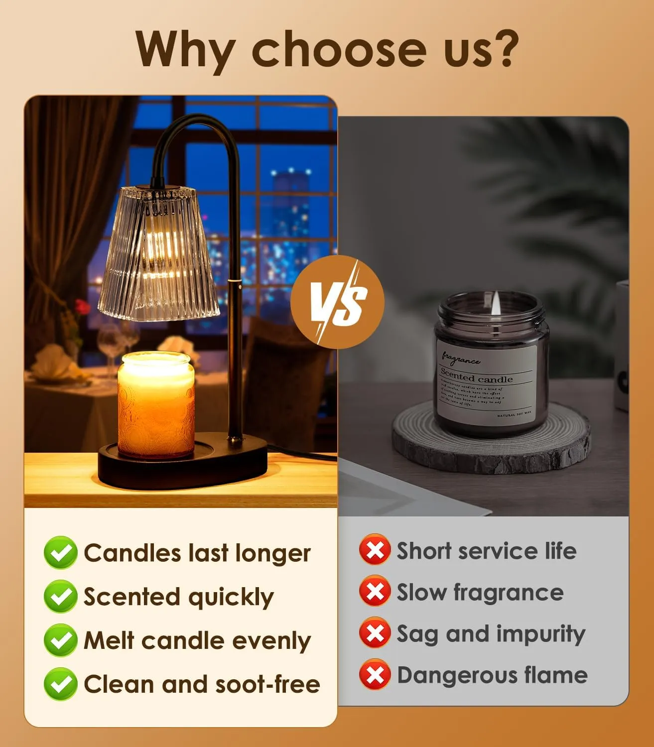 Candle Warmer Lamp - Electric Candle Lamps Warmer with Dimmer Adjustable Height Timer Lamp Candles Warmers Glass Vintage Nightstand Lamp Sets with 2 Bulbs（Grey）