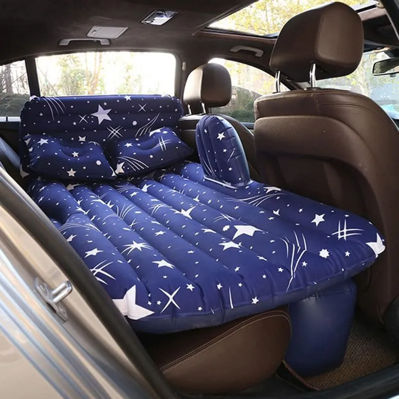 Car Air Mattress for Cadillac Escalade 2000–2006, Inflatable Back Seat Sleeping Pad with Pump & 2 Pillows, Folding Portable Camping Bed for Travel& Road Trips,Blue