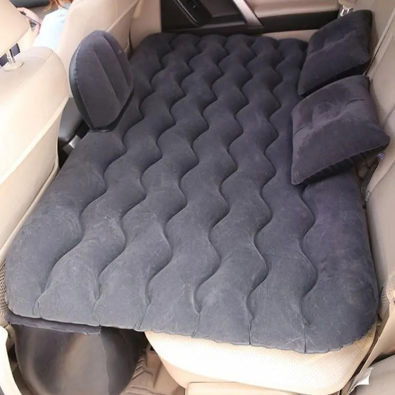 Car Air Mattress for Chevrolet Equinox 2010–2017, Inflatable Back Seat Sleeping Pad with Pump & 2 Pillows, Folding Portable Camping Bed for Travel& Road Trips,Black