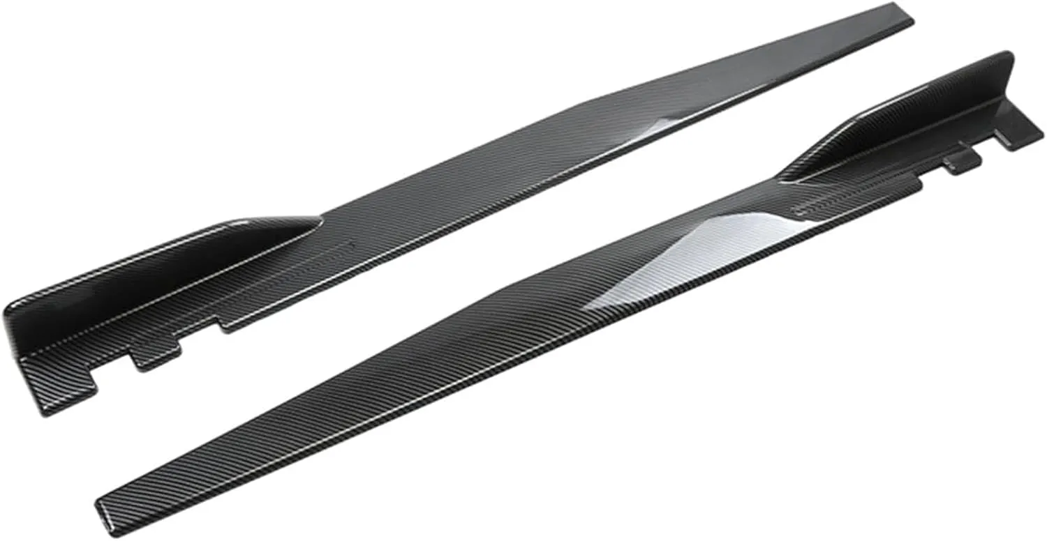 Car Body Side Skirts for Nissan Kicks 2017 2018 2019 2020 2021 2022 2023 2024, Side Skirts Extension Rocker Panel Splitter Lip, Bright Carbon Fiber