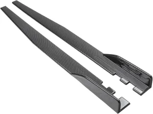 Car Body Side Skirts for Nissan Kicks 2017 2018 2019 2020 2021 2022 2023 2024, Side Skirts Extension Rocker Panel Splitter Lip, Bright Carbon Fiber