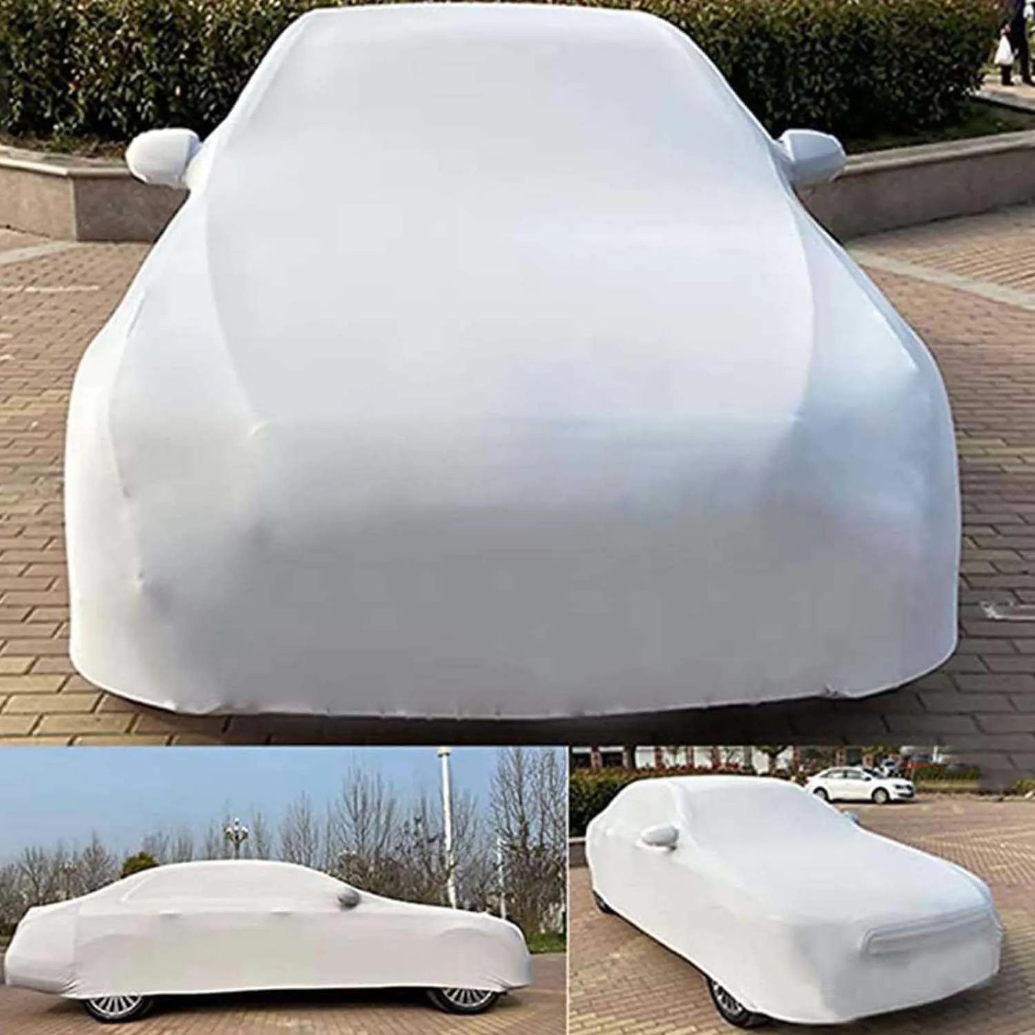 Car Cover for Lamborghini Miura P400 3.9L V12 1966-1969, Car Cover Super Soft Tarpaulin Dustproof Elastic All Weather Protection with Logo Indoor for Underground Garage Show,Grey