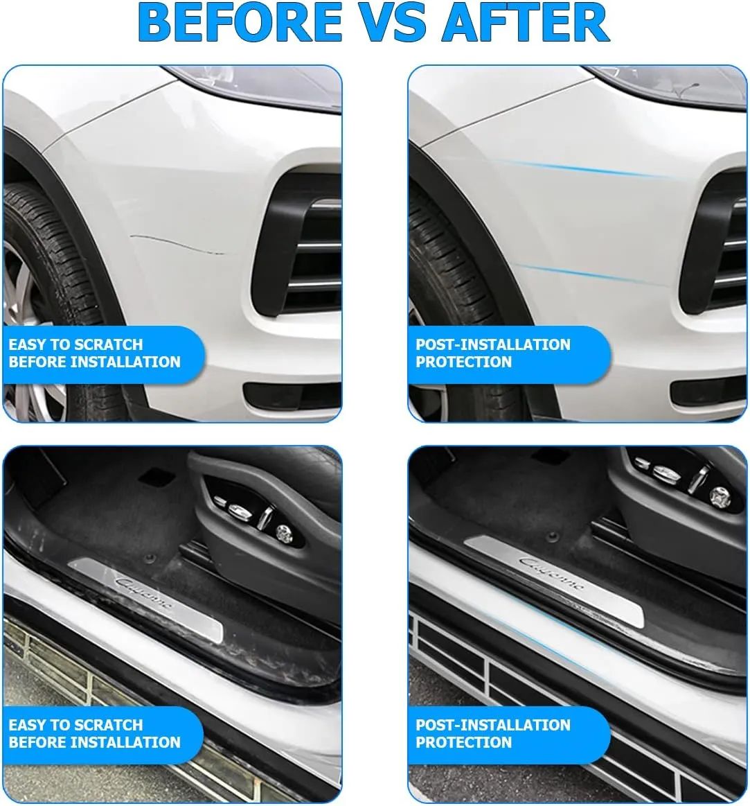 Car Door Edge Entry Guards, 5D Carbon Fiber Anti-Collision Waterproof Protector Tape, Scratch Cover Strip Sticker for Car Door Sill Rear Bumper, Automotive Exterior Accessories for Most Cars