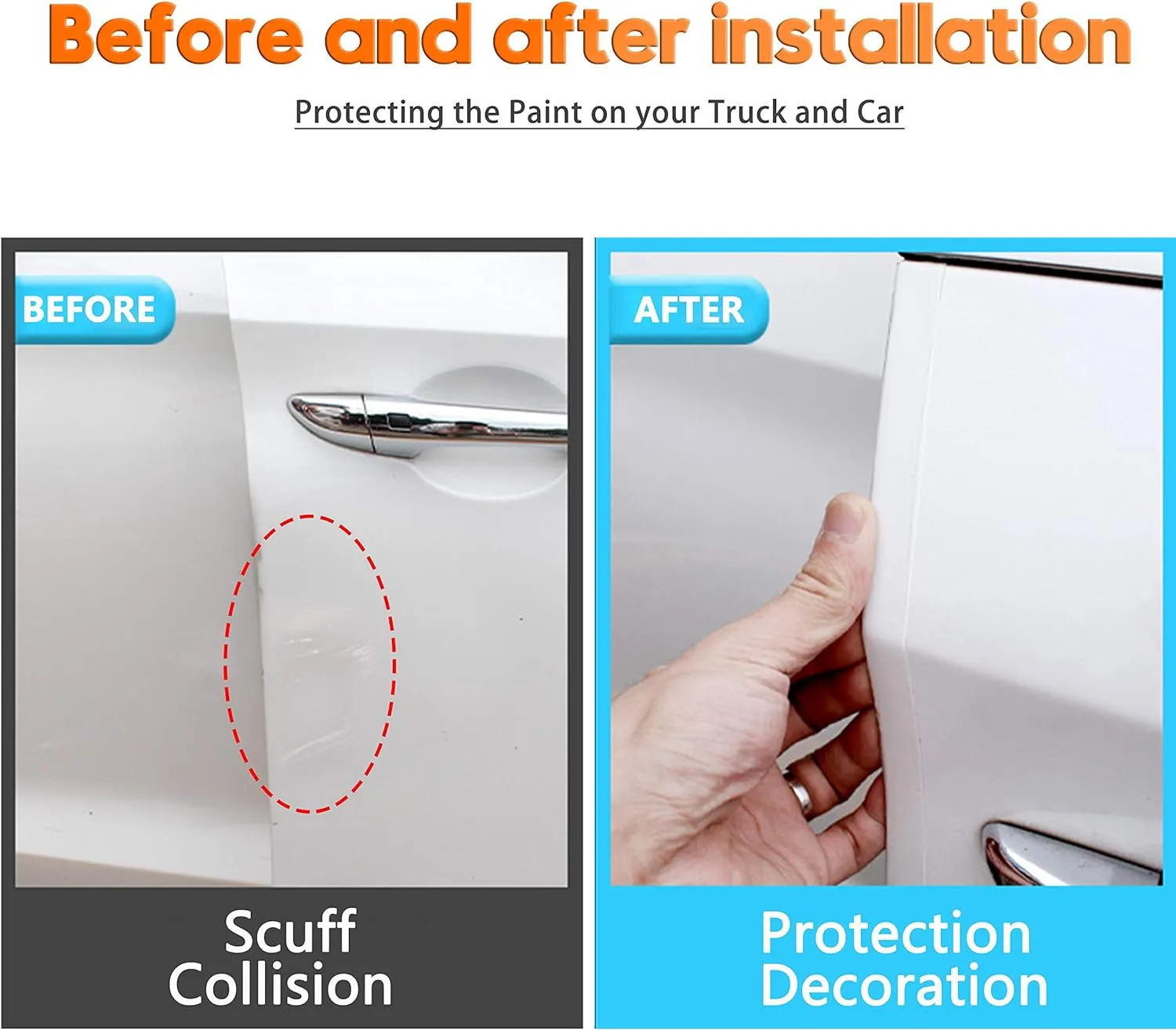Car Door Invisible Anti-Collision Self Adhesive Seal Strip Seal Weather Strip Scratch Resistant Transparent Fit for Most Car, Protect the Car Body and Door(33Ft x 4In)