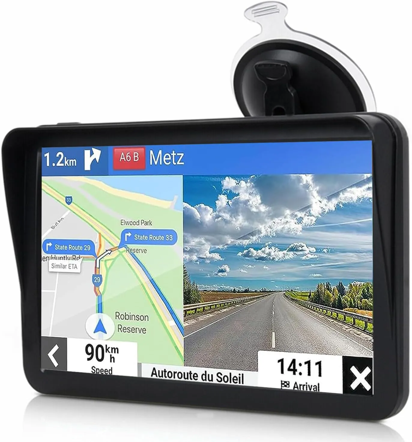 Car GPS Navigation, 2025 Map 9 inch Touch Screen Car GPS Navigation System, Voice Turn Direction Guidance, Support Speed and Red Light Warning(Free Update Lifetime Map)