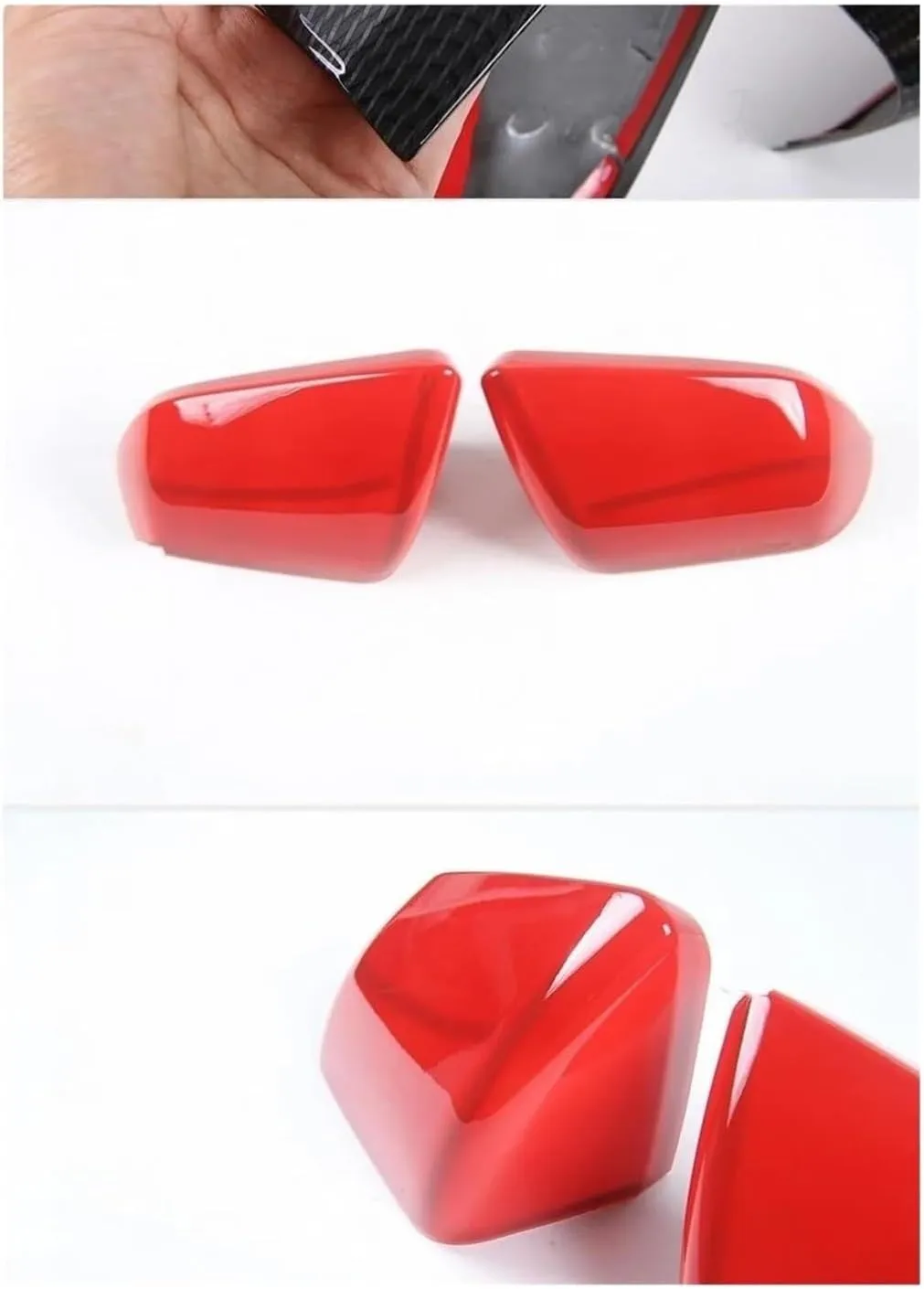 Car Mirrors for M&ustang 2015-2022 Car Exterior Side Rearview Mirror Decoration Shell Cover Cap Housing(A Carbon Fiber Grain)