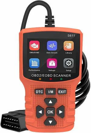 Car OBD2 Scanner Diagnostic Tool, Vehicle Check Engine Code Reader with I/M Readiness & More, Automotive OBDII/EOBD Diagnostic Scanning Fit, Universal for All Vehicles After 1996 (Orange)