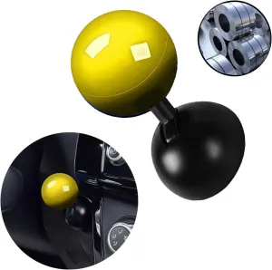 Car One-Touch Start Button with Push-to-Start Rocker Lever, Engine Start/Stop Joystick, and Full Metal Ball-bar Starter Cover for Decorative Accessories (Yellow)