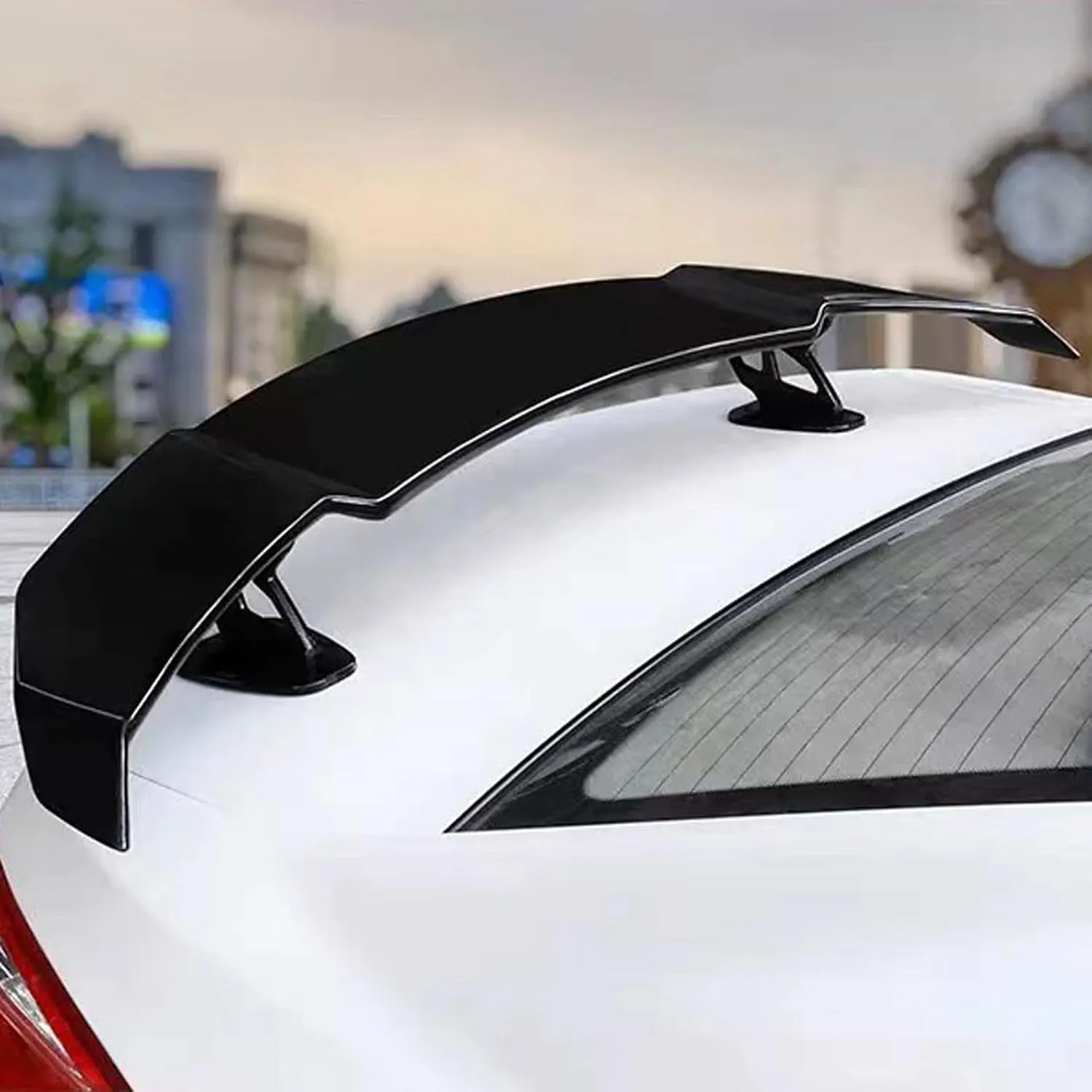 Car Spoiler for Daewoo Nexia (KLETN, Facelift 2008) 2008 2009 2010 2011 2012 2013, Rear Boot Trunk Spoiler Quick Installation Saves Fuel Consumption Car Accessories,Bright Black