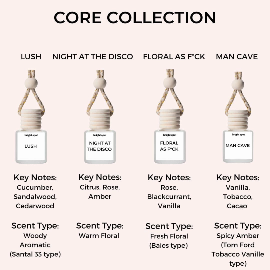 Car Air Freshener - Surf Shack - Coconut, Sandalwood, Cedar Scent - Premium Car Hanging Air Freshener, Long-Lasting Fragrance for Auto and Home, 2 Bottles, Clear