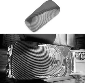 Carbon Fiber Style ABS Car Central Console Armrest Cover Armrest Cushion Cover Center Console Box Pad Compatible with Kia Stinger 2017-2024 Accessories
