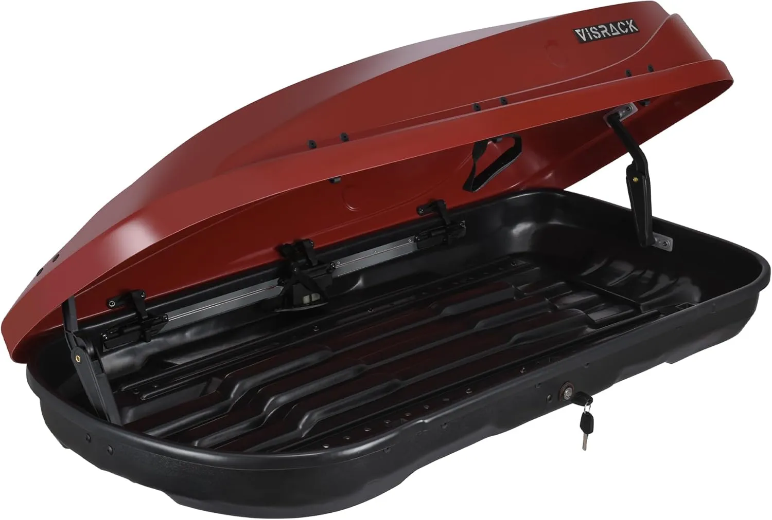 Cargo Box Hard Shell Roof Cargo Carrier with Security Keys, Roof Box, 56"(L) x 30"(W) x 13.7"(H) Roof Rack Storage 13 Cubic Feet (Tool-Free Install), RED