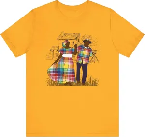 Caribbean Quadrille Dancers T-Shirt – USVI Official Madras Tee – VI Cultural Heritage Dance Shirt – Carnival & Festival Wear