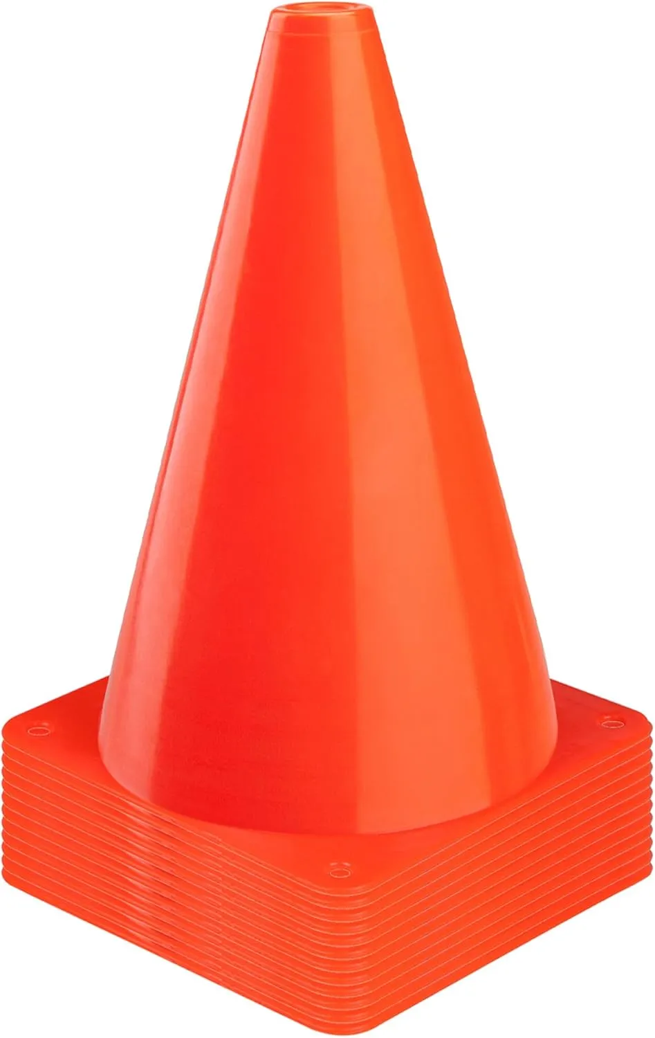CARTMAN Plastic Training Cones (Set of 12/24 Pack 9" or 12/24 Pack 7" or 12/24 Pack Disc Cone) Agility Soccer Cones, Indoor Outdoor and Festive Events Field Marker Agility Cones
