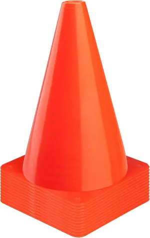 CARTMAN Plastic Training Cones (Set of 12/24 Pack 9" or 12/24 Pack 7" or 12/24 Pack Disc Cone) Agility Soccer Cones, Indoor Outdoor and Festive Events Field Marker Agility Cones