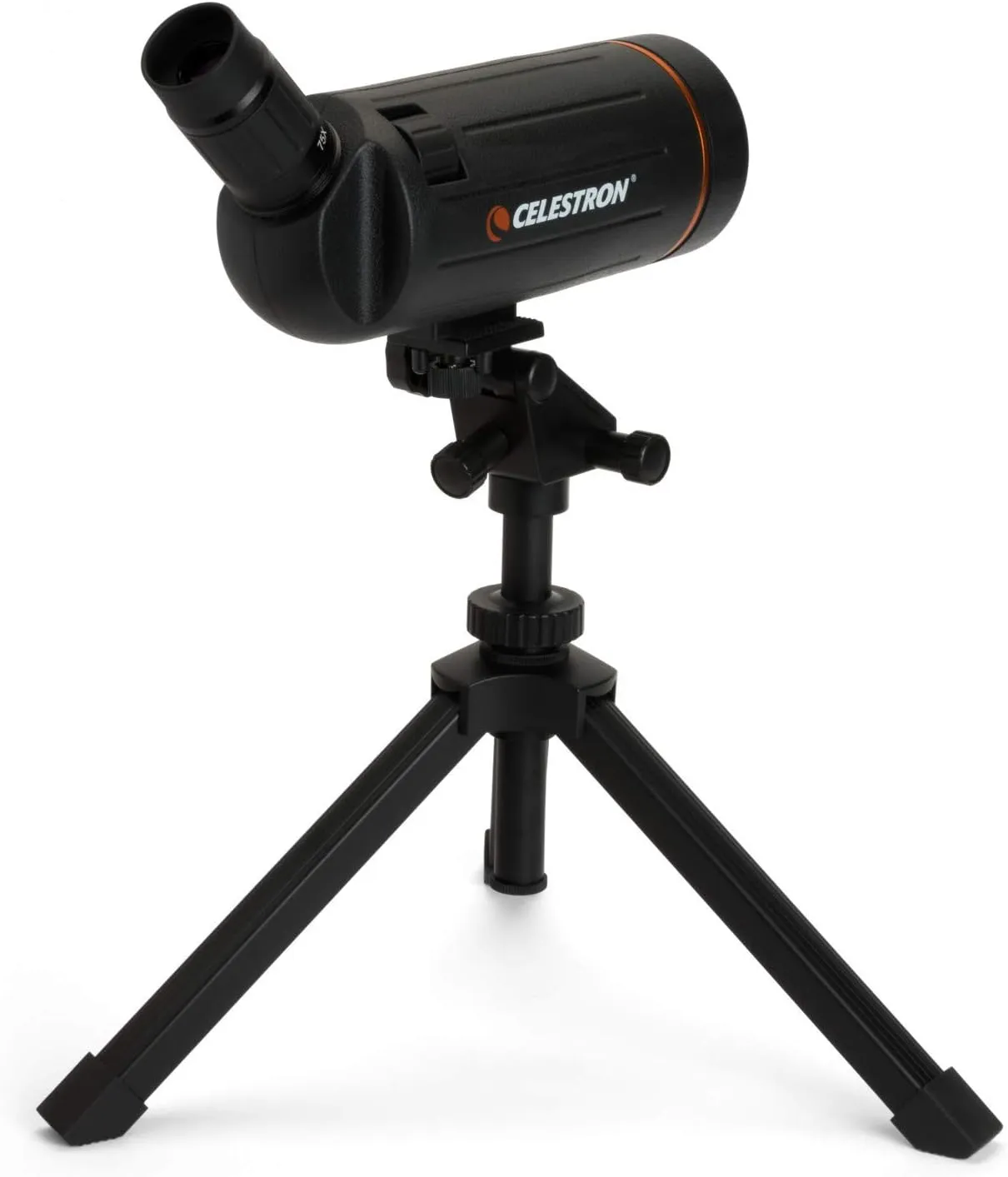Celestron 52238 Mini Mak 70mm Angled Spotting Scope – Maksutov Spotting Scope – Great for Long Range Viewing – 25–75x Zoom Eyepiece – Multi-Coated Optics – Rubber Armored – Tabletop Tripod Included