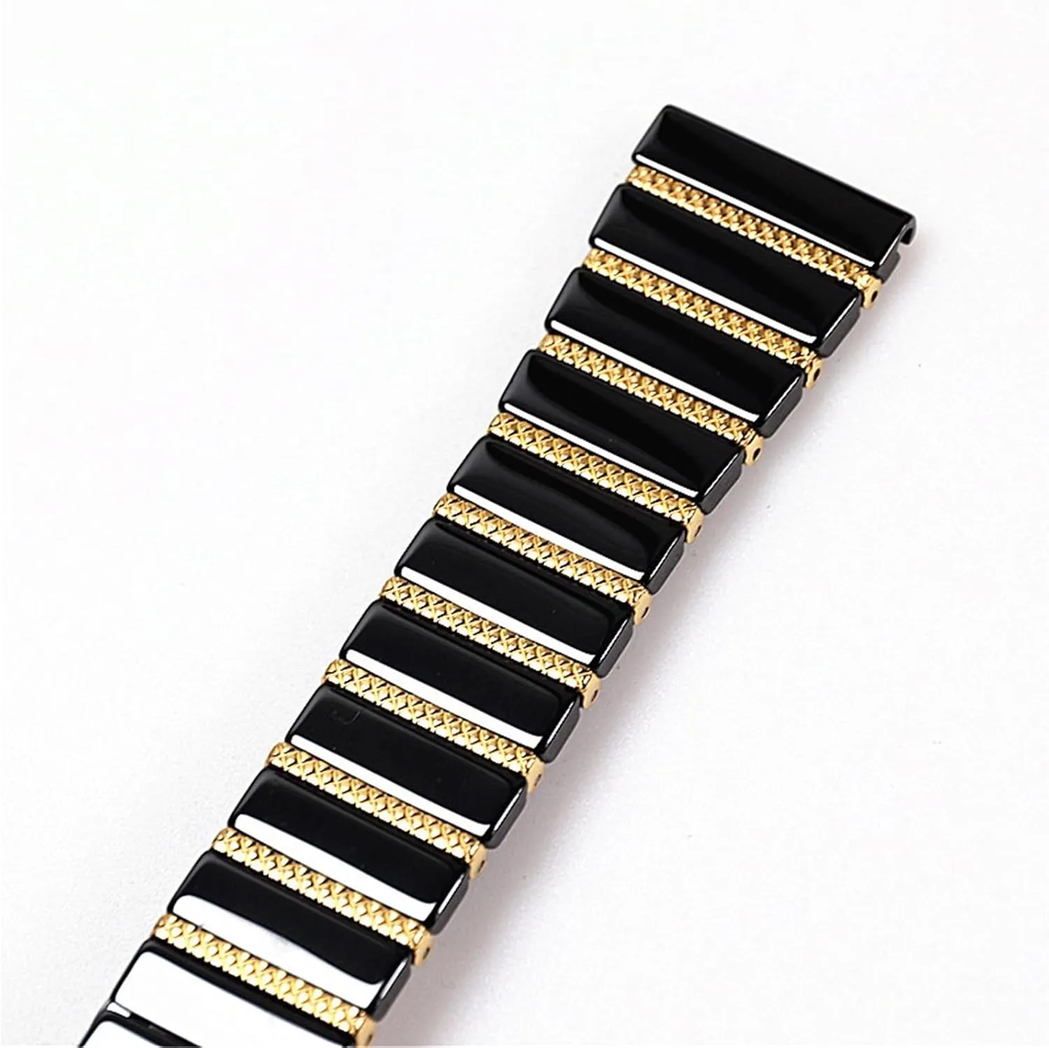 Ceramic Stainless Steel Watch Band Metal Folding Buckle Men Women Universal Replacement Wristband Suitable for Smart Watch Quartz Watch