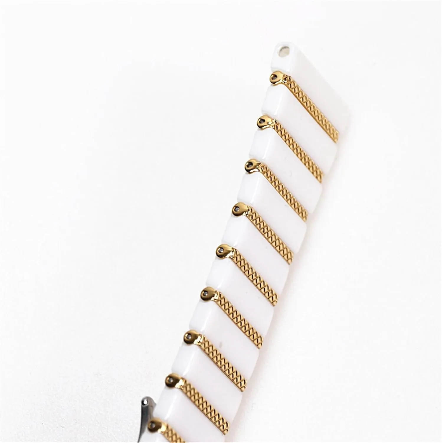 Ceramic Stainless Steel Watch Band Metal Folding Buckle Men Women Universal Replacement Wristband Suitable for Smart Watch Quartz Watch