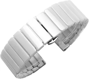 Ceramic Strap 20mm 22mm Black Ceramic Bracelet Stainless Steel Folding Clasp Quick Release Replacement Wristband Women's Men's Bracelet