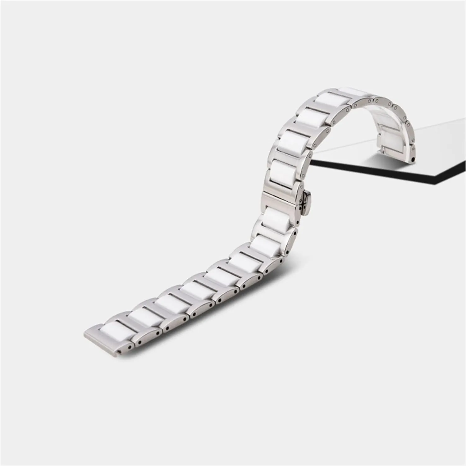 Ceramic Strap Between Stainless Steel 14mm 16mm 18mm 20mm 22mm Quick Release Band Men's Women's Watch Universal Watchband