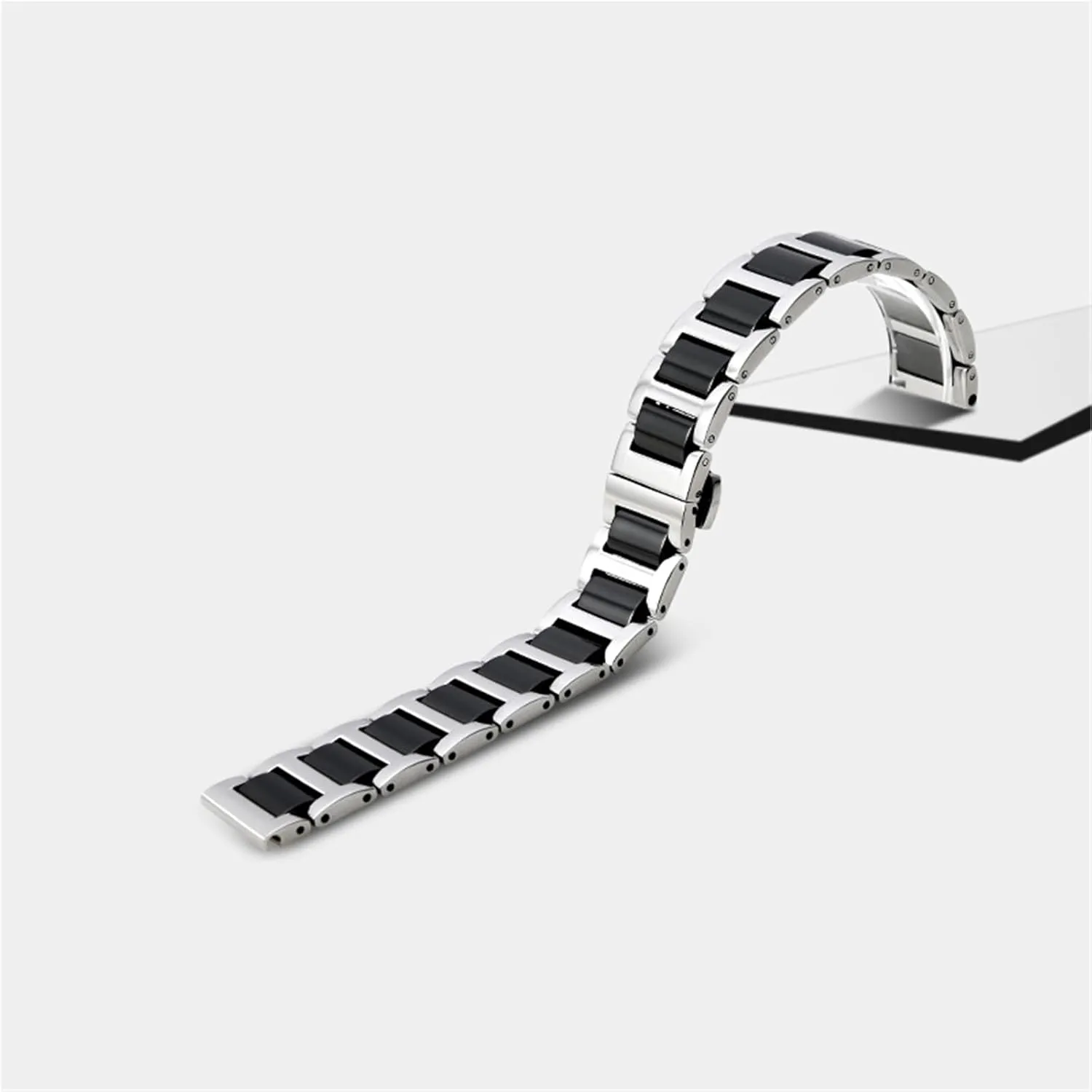 Ceramic Strap Between Stainless Steel 14mm 16mm 18mm 20mm 22mm Quick Release Band Men's Women's Watch Universal Watchband