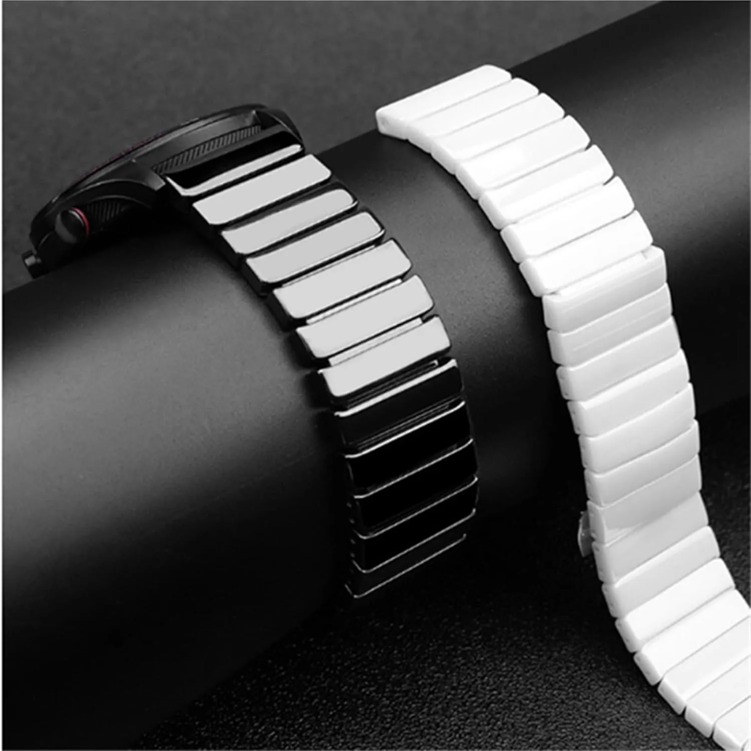 Ceramic Watch Strap 20mm 22mm Universal Replacement Watch Strap Quick Release Watch Strap for Men and Women(Black,22mm)