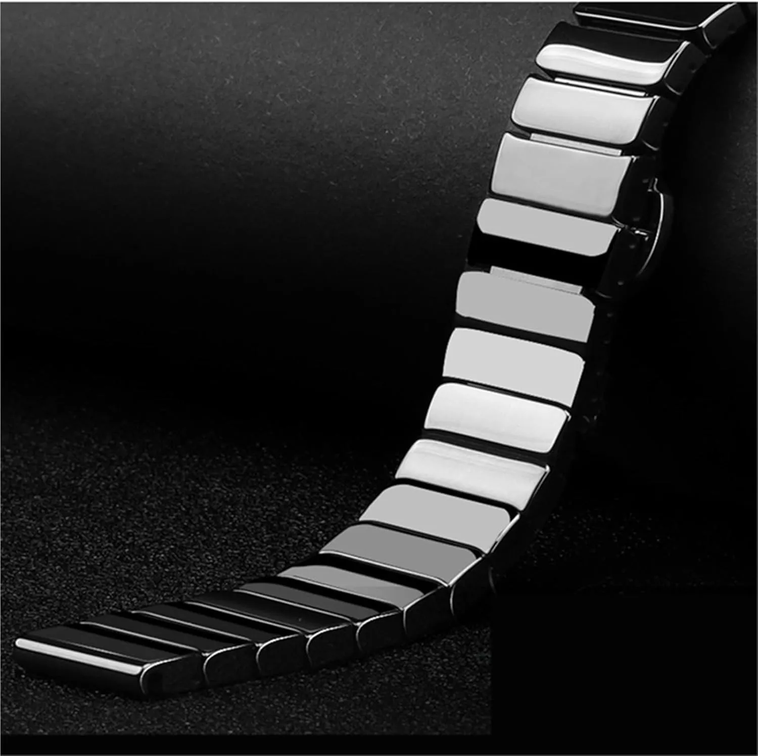 Ceramic Watch Strap 20mm 22mm Universal Replacement Watch Strap Quick Release Watch Strap for Men and Women(Black,22mm)