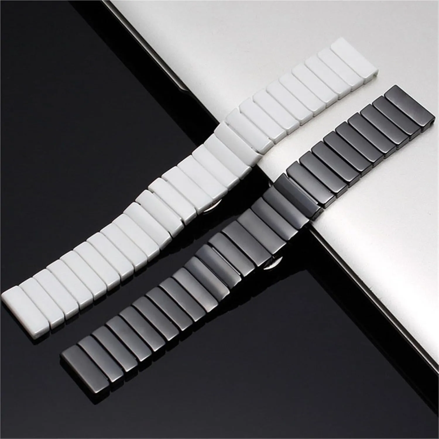 Ceramic Watch Strap 20mm 22mm Universal Replacement Watch Strap Quick Release Watch Strap for Men and Women(Black,22mm)