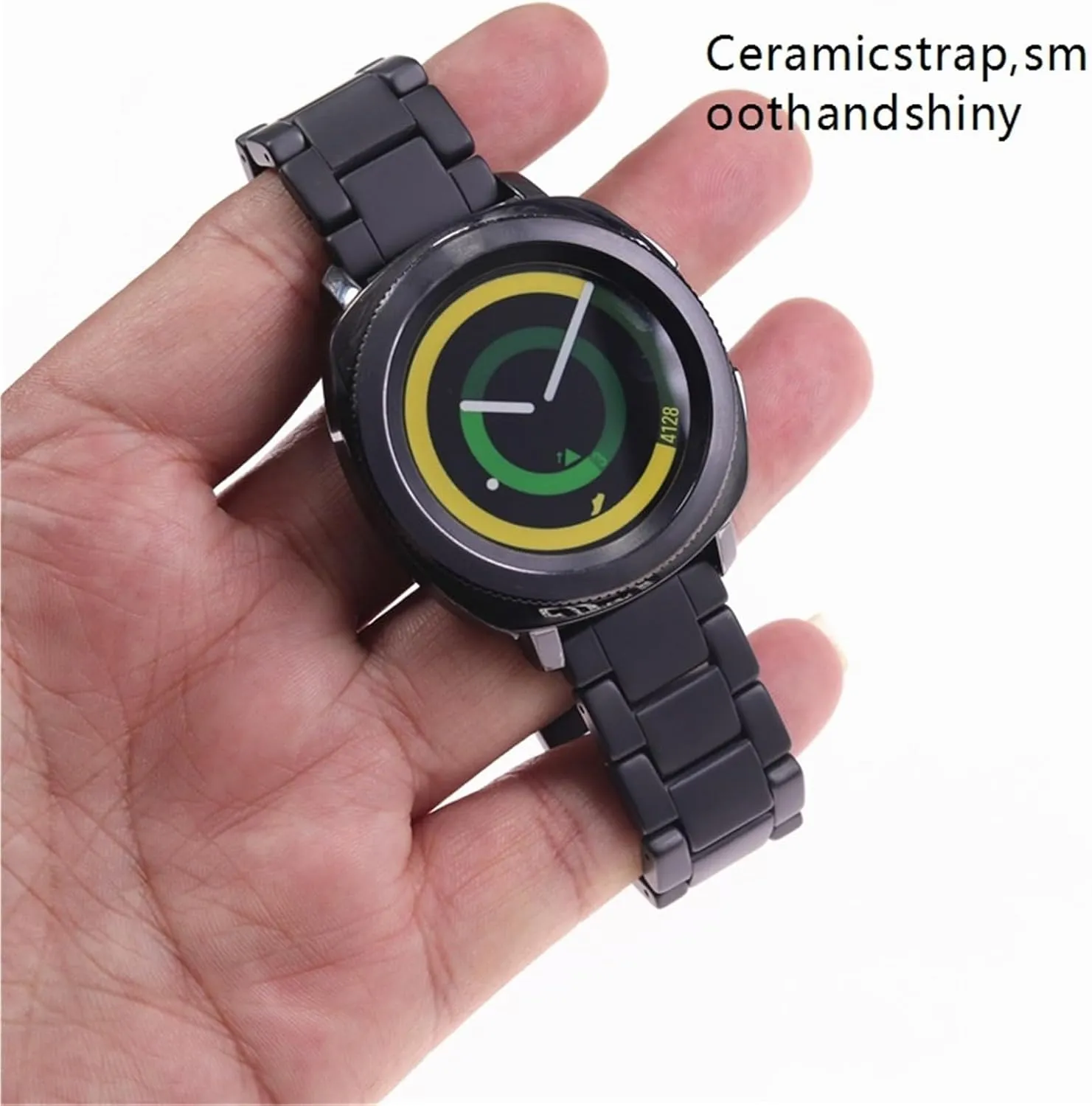 Ceramic Watch Strap for Men Women Universal Quick Release Wristband Stainless Steel Folding Buckle Bracelet 18mm 20mm Suitable for Traditional Watches
