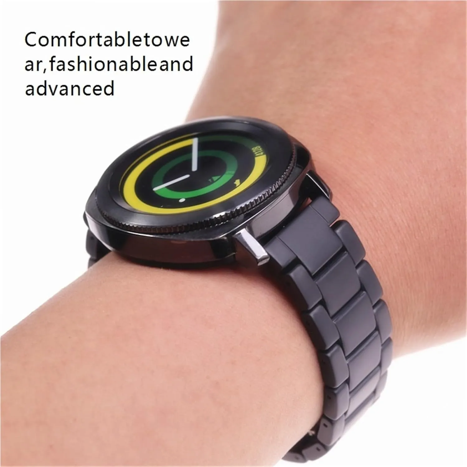 Ceramic Watch Strap for Men Women Universal Quick Release Wristband Stainless Steel Folding Buckle Bracelet 18mm 20mm Suitable for Traditional Watches