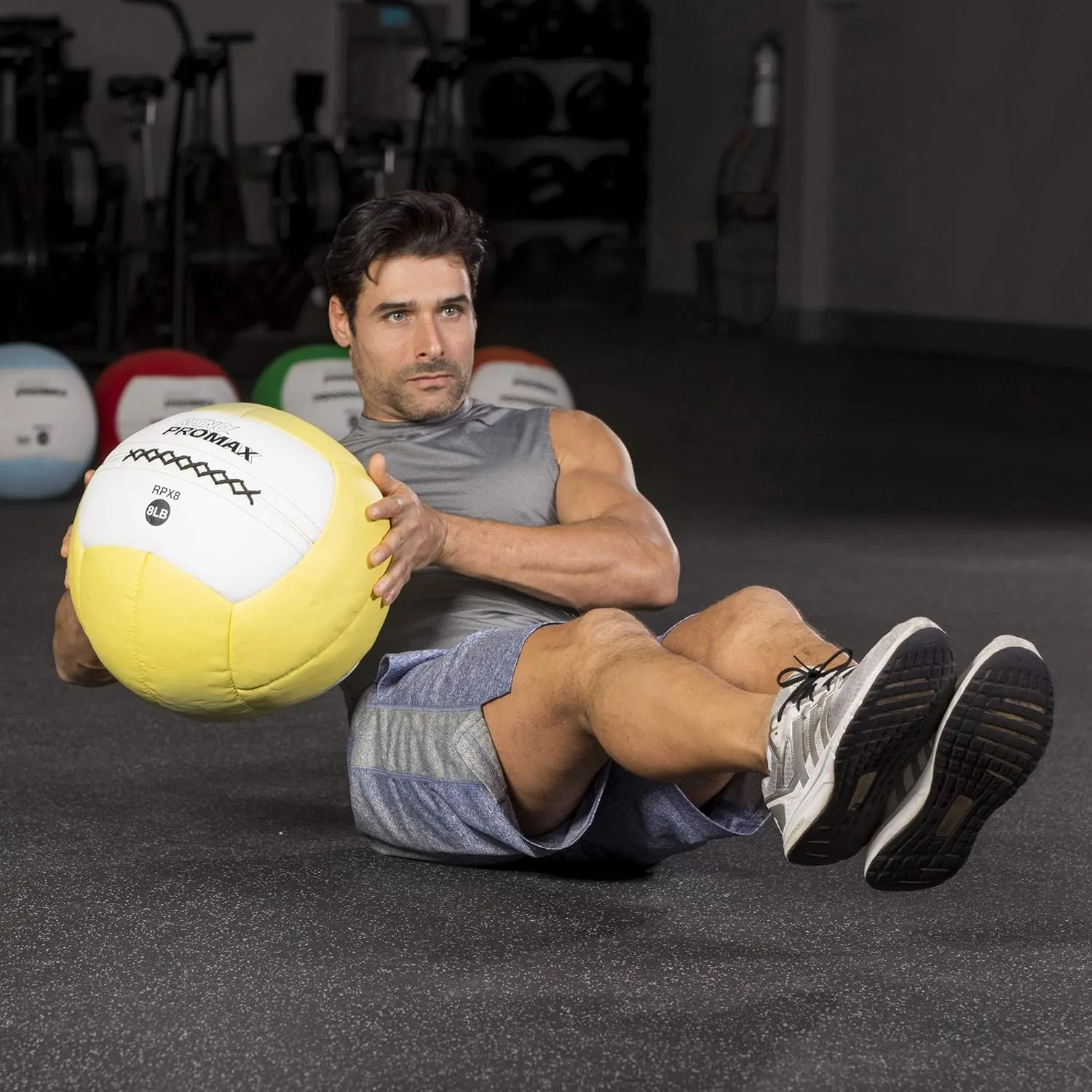 Champion Sports Rhino Promax Slam Balls, 10 lb, Soft Shell with Non-Slip Grip, Medicine Wall Exercise Ball for Weightlifting, Plyometrics, Cross Training, & Home Gym Fitness