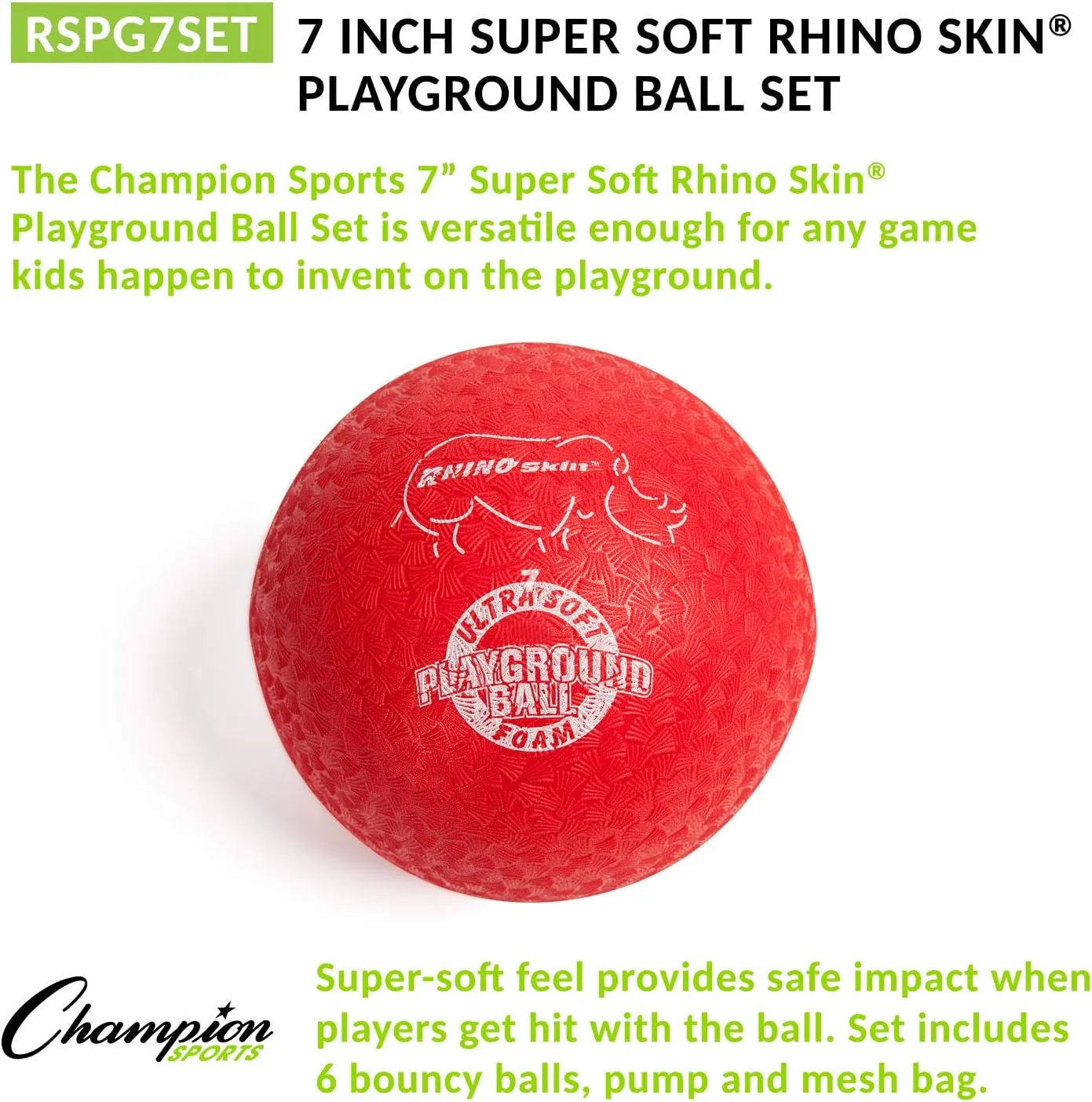 Champion Sports Rhino Skin Soft Inflateable Playground Ball Set