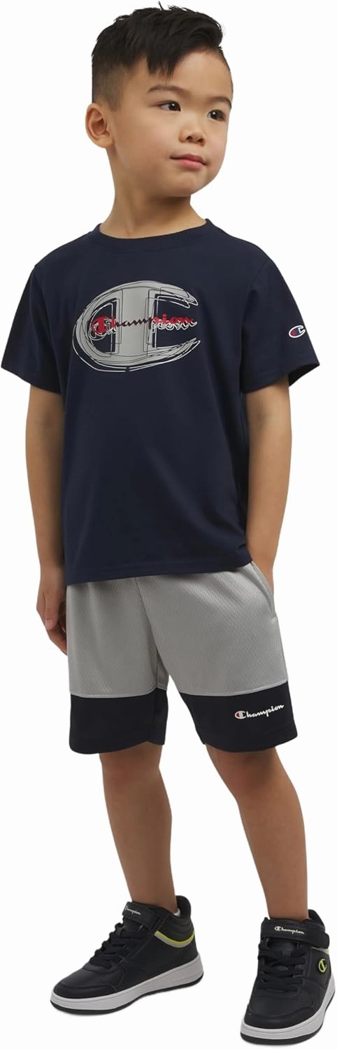 Champion Boys Shorts Sets 2 Piece Tee Shirt and Athletic Shorts for Kids