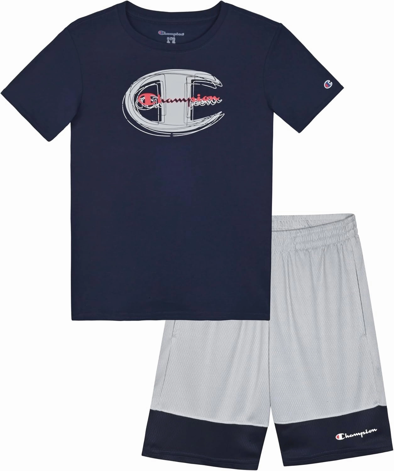 Champion Boys Shorts Sets 2 Piece Tee Shirt and Athletic Shorts for Kids