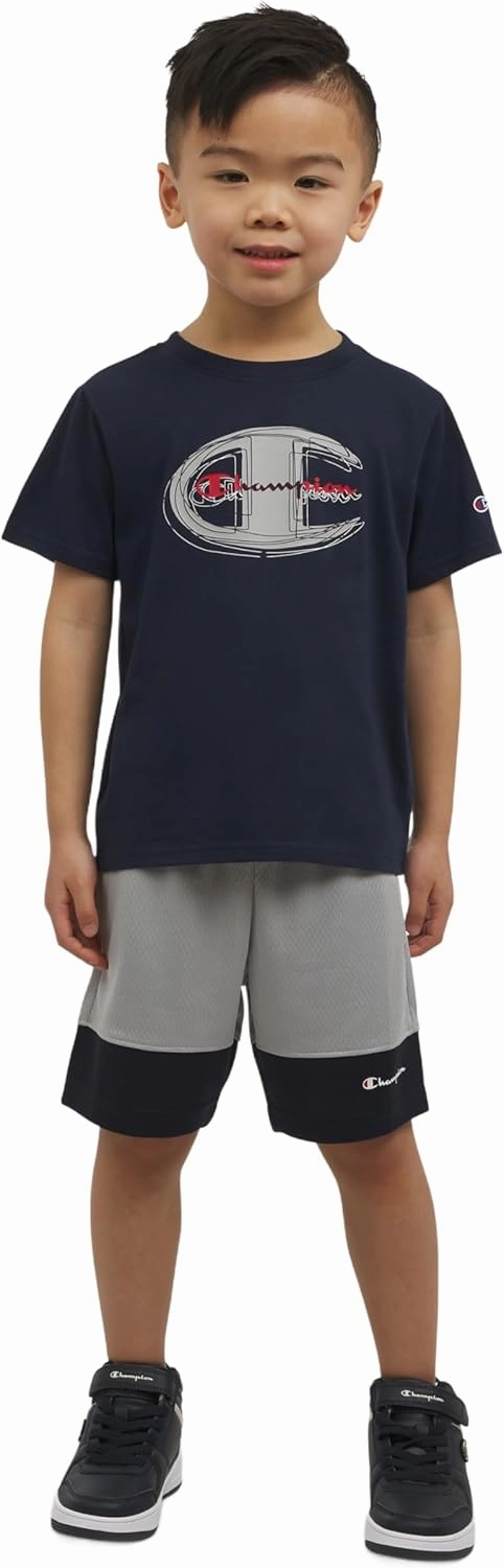 Champion Boys Shorts Sets 2 Piece Tee Shirt and Athletic Shorts for Kids