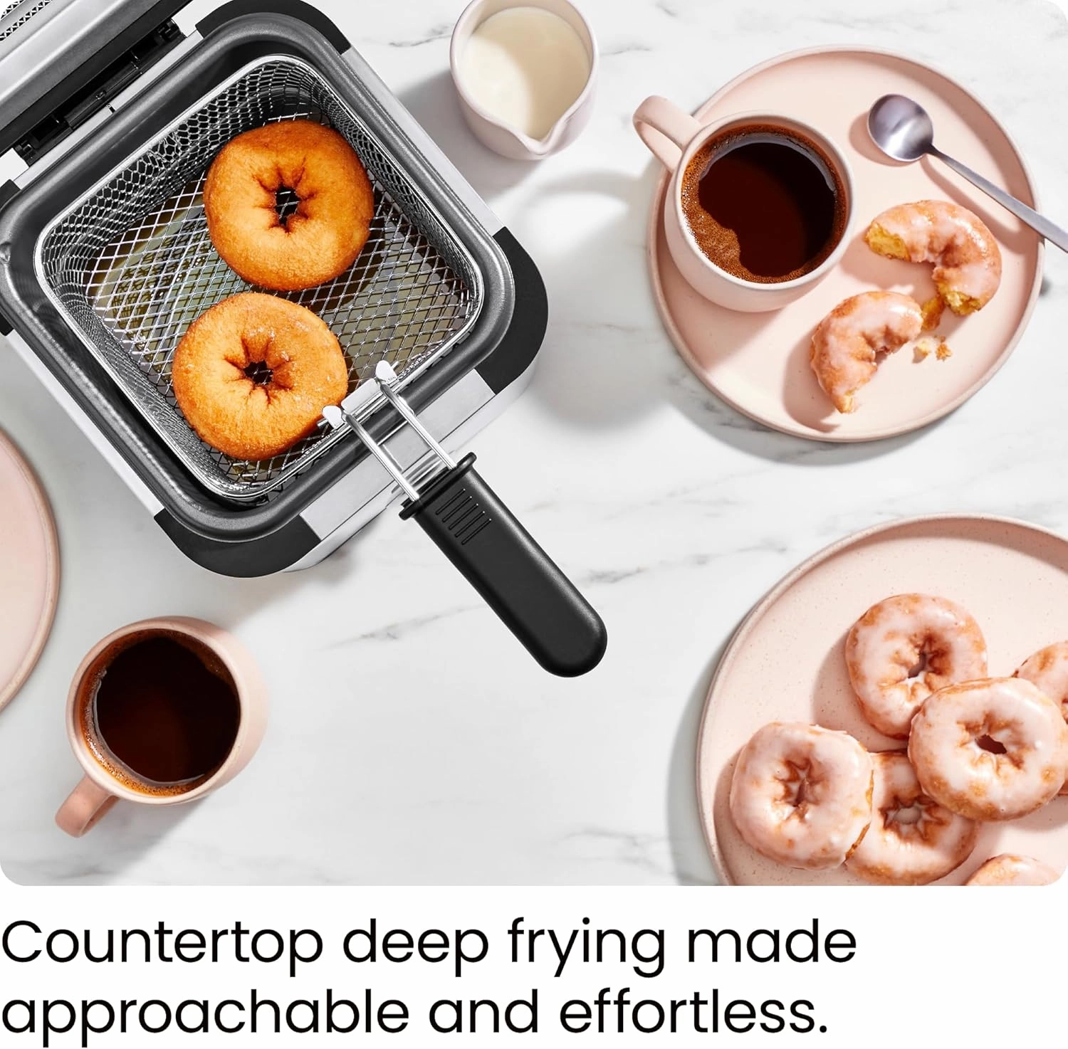 Chefman Fry Guy, The Most Compact & Convenient To Deep Fry Comfort Food, Restaurant-Style Basket With A 1.6-Quart Capacity, Easy-View Window & Adjustable Temp Control, Stainless - 1.5 Liter