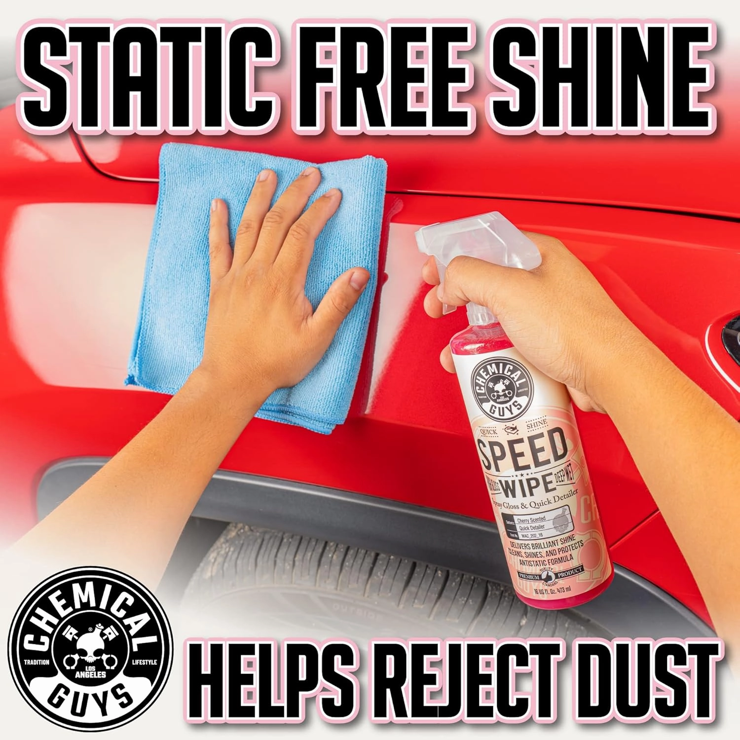 Chemical Guys WAC_202_1602 Speed Wipe Spray Gloss & Quick Detailer, Great for Cars, Trucks, SUVs, Motorcycles, RVs & More, Cherry Scent, 16 oz (2 Pack)