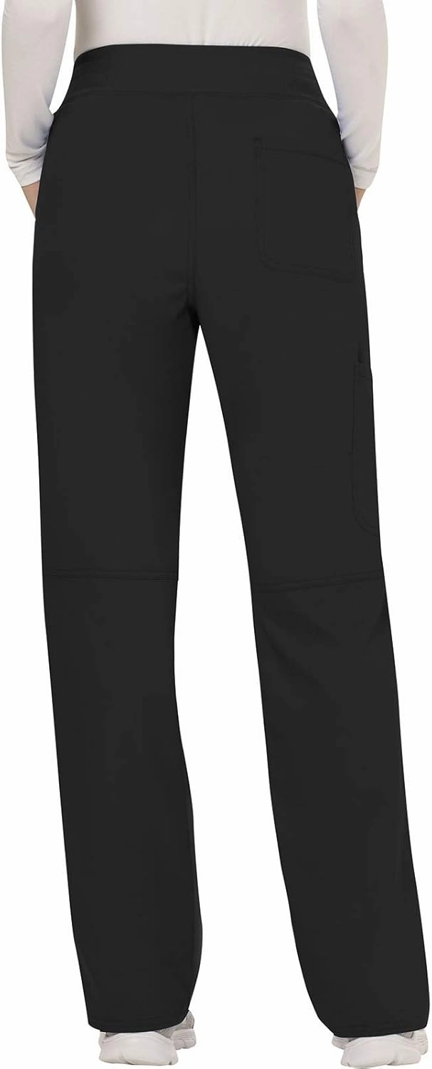 Cherokee Scrub Set For Women, Modern Classic Fit Mock Wrap Top WW610 With Mid Rise, Straight Leg Pant WW110