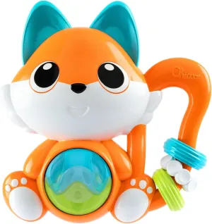 Chicco Musical Fox Rattle Electronic Rattle with Sounds and Handicrafts Soft Plastic Ears Teething Toys for Kids 6-36 Months
