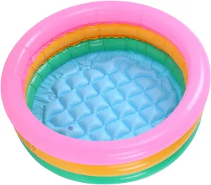 Children Soft Inflatable Swimming Pool Kids Boy Round Shape Bright Color Baby Basin Pool (Small 6.3 Long and 3.9in Wide)