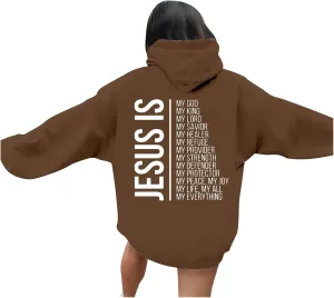 Christian Graphic Hoodies for Women Faith Can Move Mountains Hooded Jesus Loves You Fashion Pullovers Jesus Is King Letter Crew Neck with Hood Casual Shirt Spirit Christian Hoodies Cross