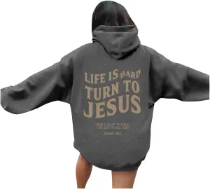 Christian Hoodies for Women Religious Sayings There Is Poner In The Name of Jesus Loves You Preppy Pullovers Spirit Graphic with Hood Casual Letter Unisex Religious Faithful Shirt Cross