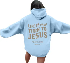 Christian Hoodies for Women Religious Sayings There Is Poner In The Name of Jesus Loves You Preppy Pullovers Spirit with Hood Graphic Letter Casual Shirt Religious God Inspirational Cross