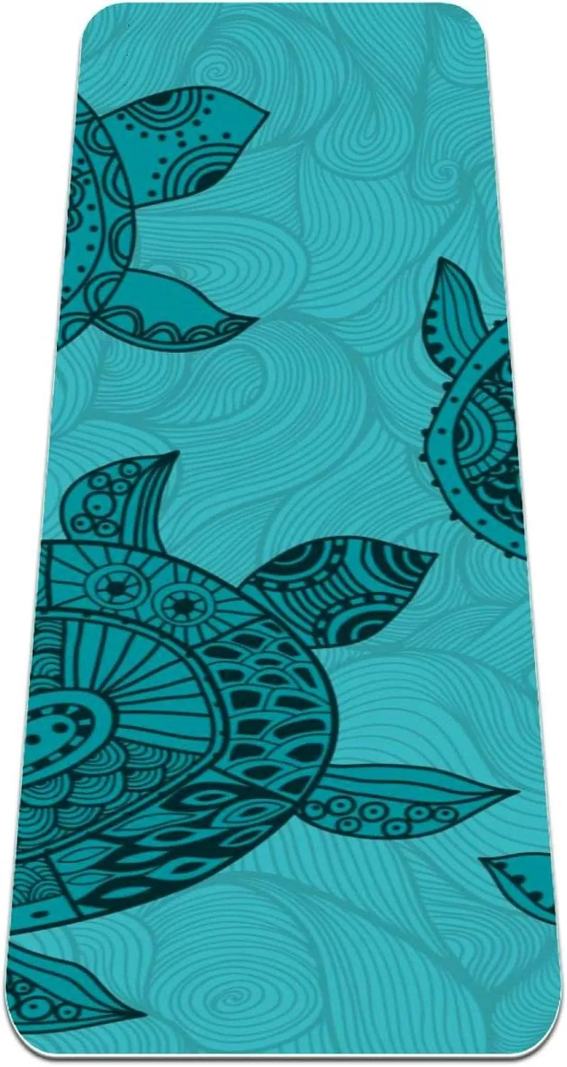 Christmas Reindeer Red Yoga Mat Thick Workout Exercise Mat, Non Slip Pilates Fitness Mats, Eco Friendly, Anti-Tear 1/4" Thick Yoga Mats for Women Men