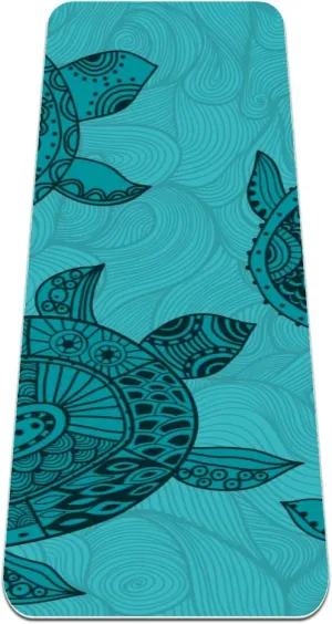 Christmas Reindeer Red Yoga Mat Thick Workout Exercise Mat, Non Slip Pilates Fitness Mats, Eco Friendly, Anti-Tear 1/4" Thick Yoga Mats for Women Men