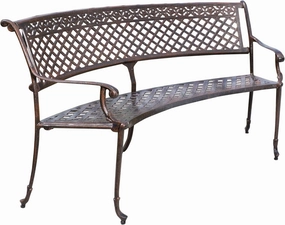 Christopher Knight Home Sebastian Outdoor Antique Cast Aluminum Sector Bench, Shiny Copper