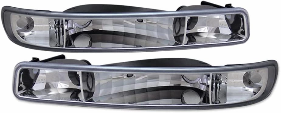 Chrome Clear Housing Front Bumper Turn Signal Lights Parking Lamps jy Compatible With 99-06 GMC Sierra / 2007 Classic / 00-06 Yukon/XL
